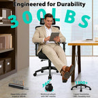 Ergonomic Office Chair Desk with Adjustable Lumbar Headrest