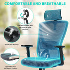 Ergonomic Office Chair Desk with Adjustable Lumbar Headrest