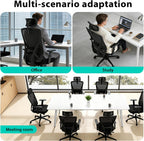 Ergonomic Office Chair Desk with Adjustable Lumbar Headrest