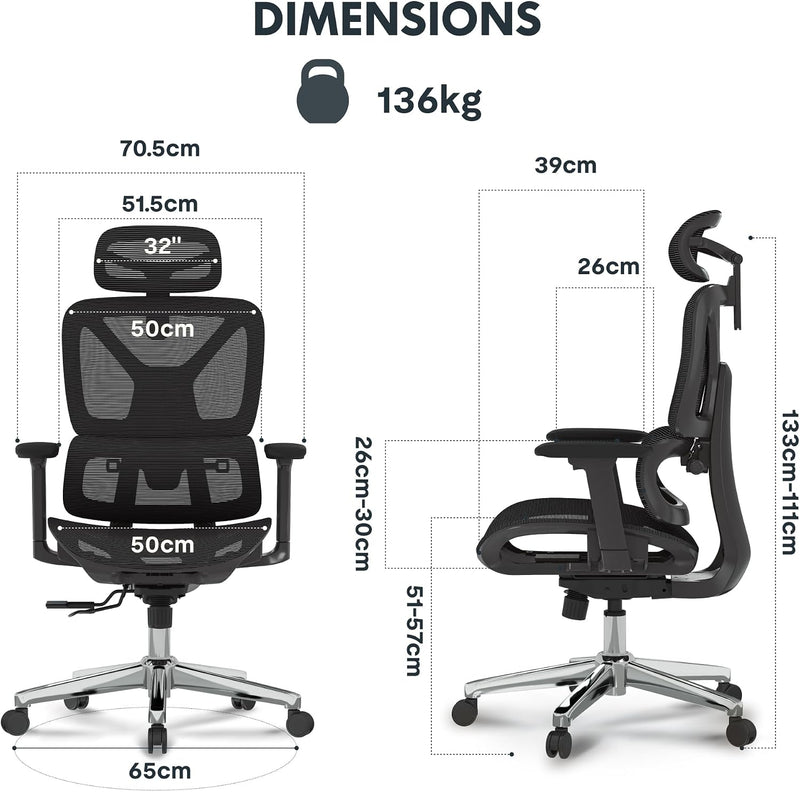 Ergonomic Office Chair Executive Mesh Desk Swivel