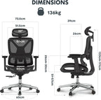 Ergonomic Office Chair Executive Mesh Desk with Height