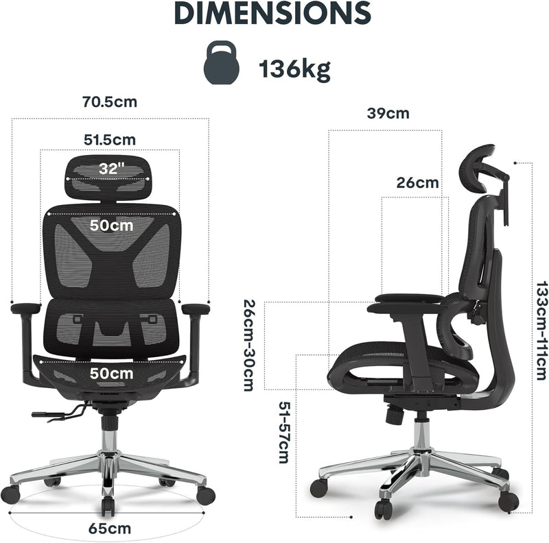 Ergonomic Office Chair Executive Mesh Desk with Height