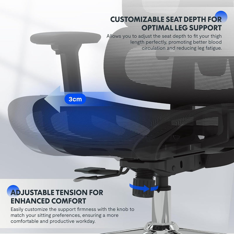 Ergonomic Office Chair Executive Mesh Desk with Height