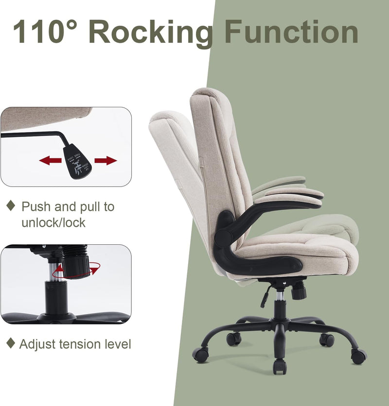 Ergonomic Office Chair Fabric Desk Chairs for Home