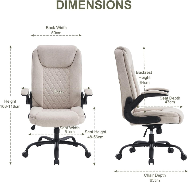 Ergonomic Office Chair Fabric Desk Chairs for Home