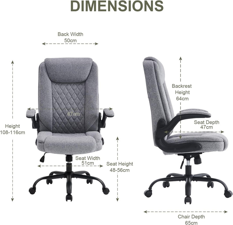 Ergonomic Office Chair Fabric Desk Chairs for Home