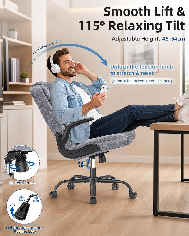 Ergonomic Office Chair Fabric Desk Chairs for Home