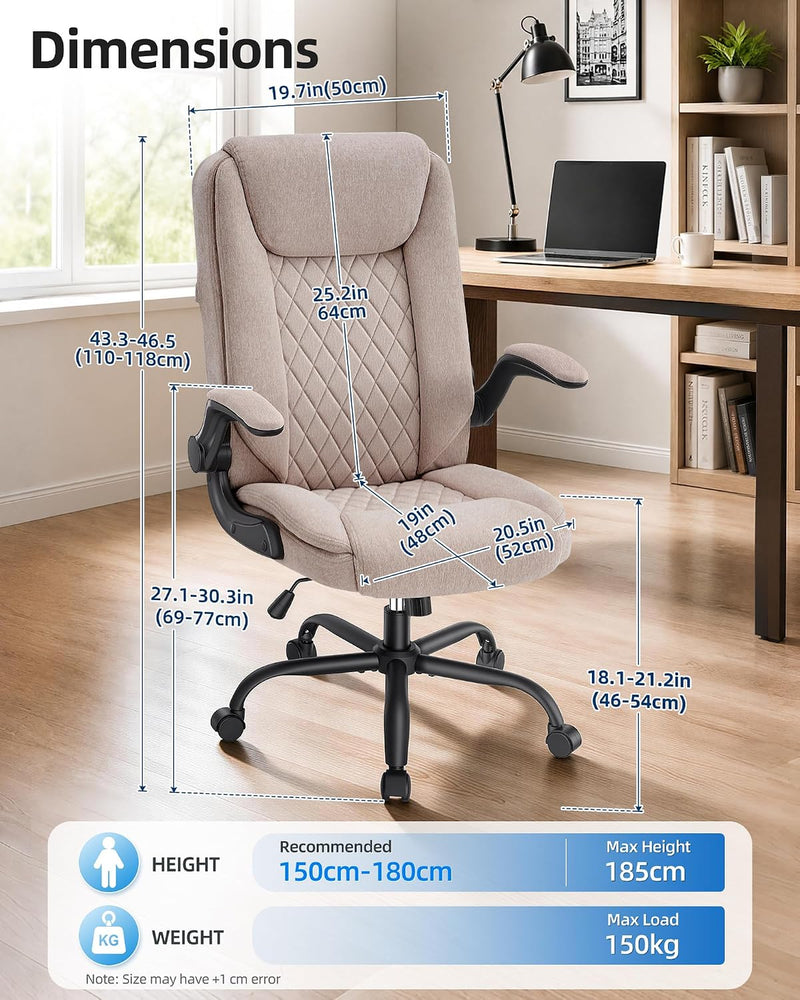 Ergonomic Office Chair Fabric Desk Chairs for Home