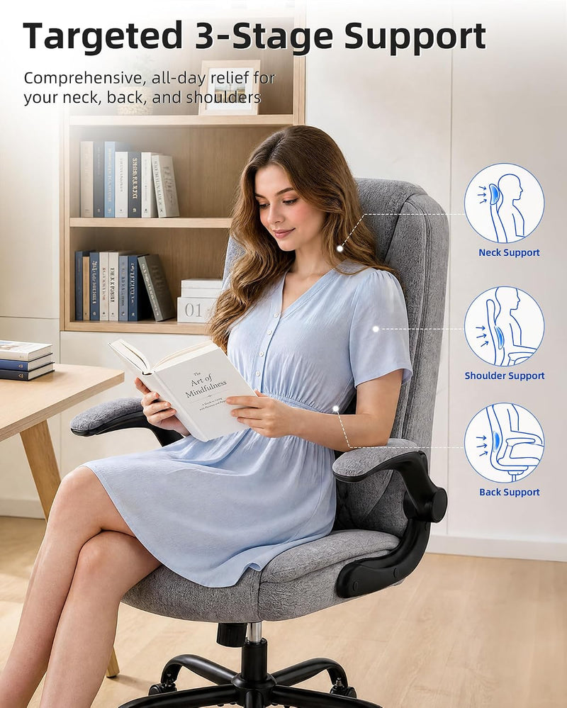 Ergonomic Office Chair Fabric Desk Chairs for Home