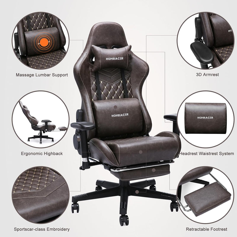 Ergonomic Office Chair Gaming Executive Desk with Massager
