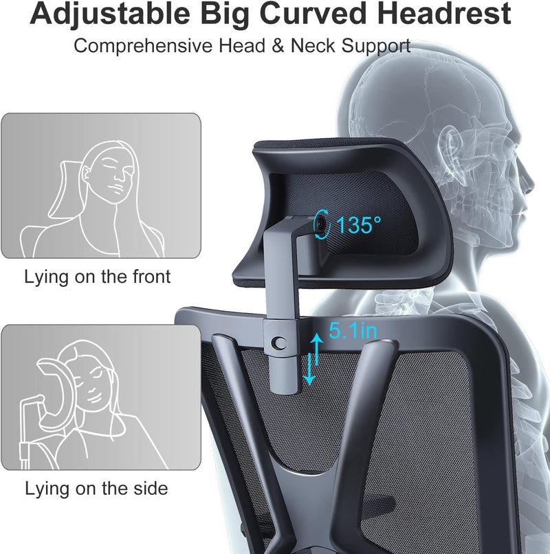 Ergonomic Office Chair High Back Desk with Adjustable