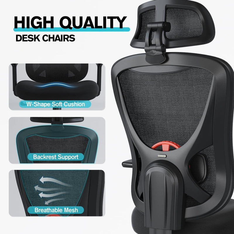 Ergonomic Office Chair Lift Up Mesh Backrest Desk