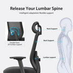 Ergonomic Office Chair Mesh Adjustable Lumbar Support