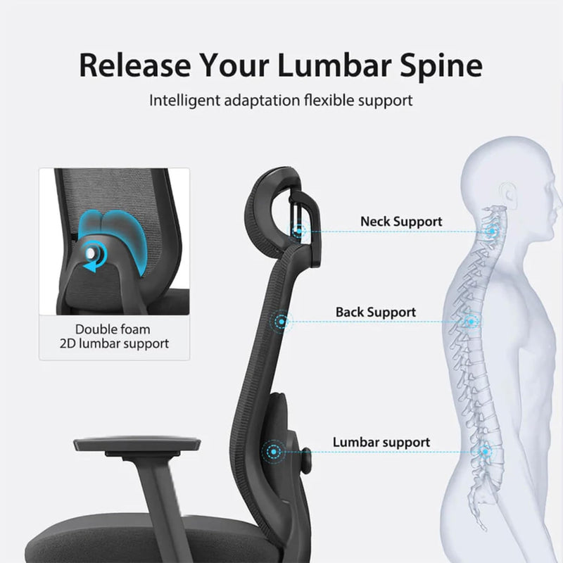 Ergonomic Office Chair Mesh Adjustable Lumbar Support