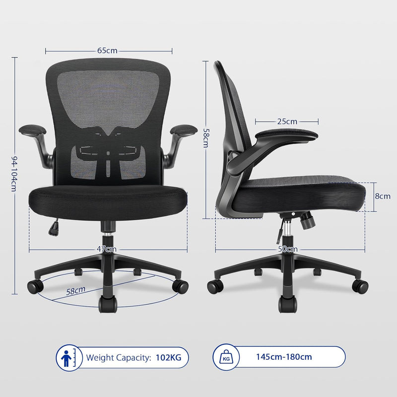 Ergonomic Office Chair Mesh Desk with Adjustable Lumbar