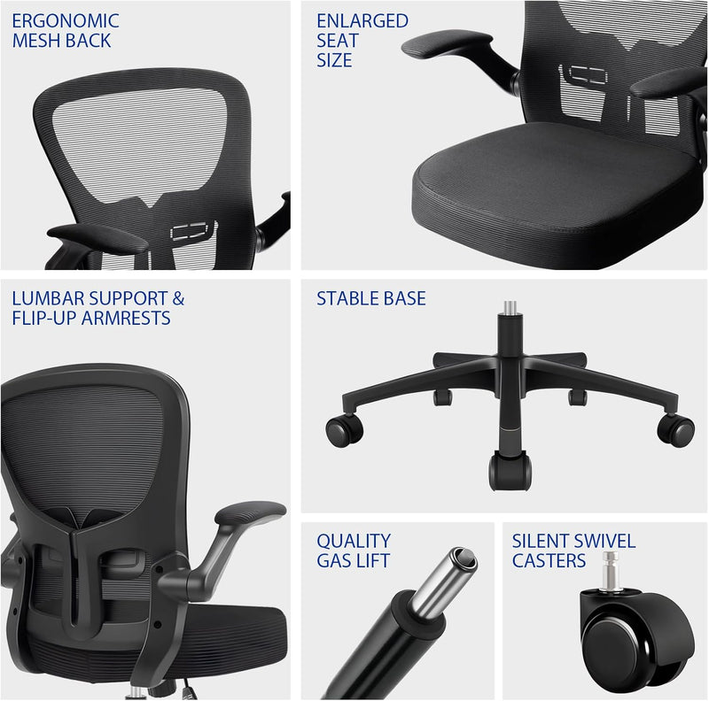 Ergonomic Office Chair Mesh Desk with Adjustable Lumbar