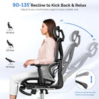 Ergonomic Office Chair Mesh Desk with Footrest 90