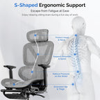 Ergonomic Office Chair Mesh Desk with Footrest 90