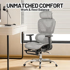 Ergonomic Office Chair Mesh Desk with Footrest 90