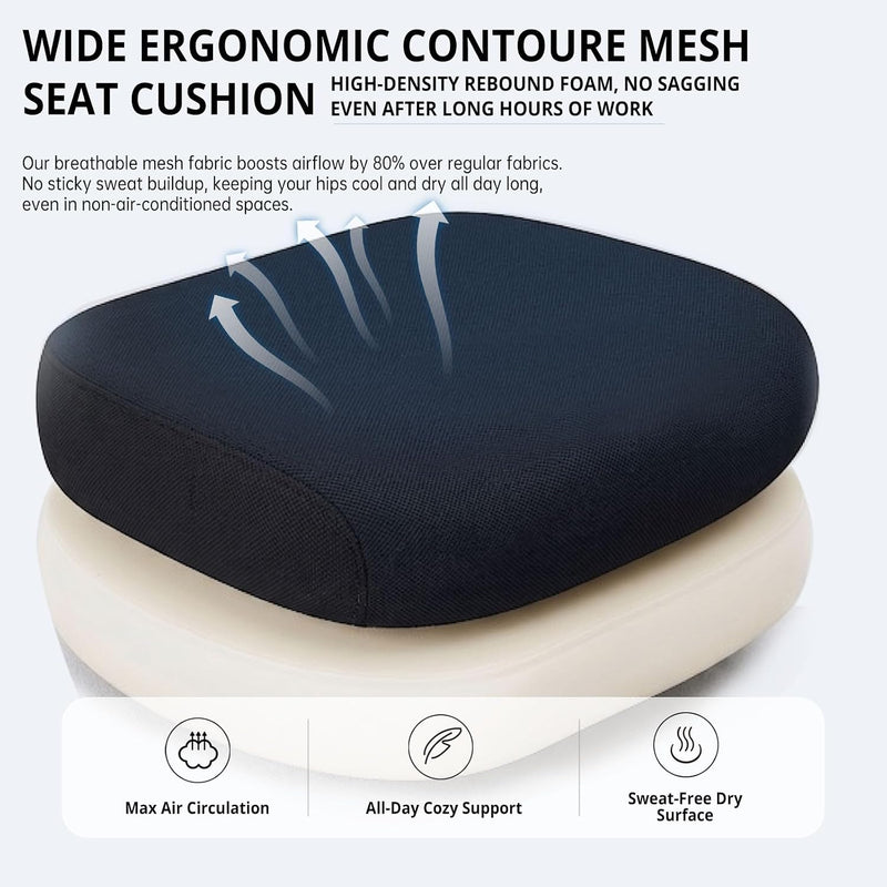 Ergonomic Office Chair Mesh Desk with Headrest Armrest