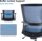 Ergonomic Office Chair Mesh Mid-Back Desk with Lumbar