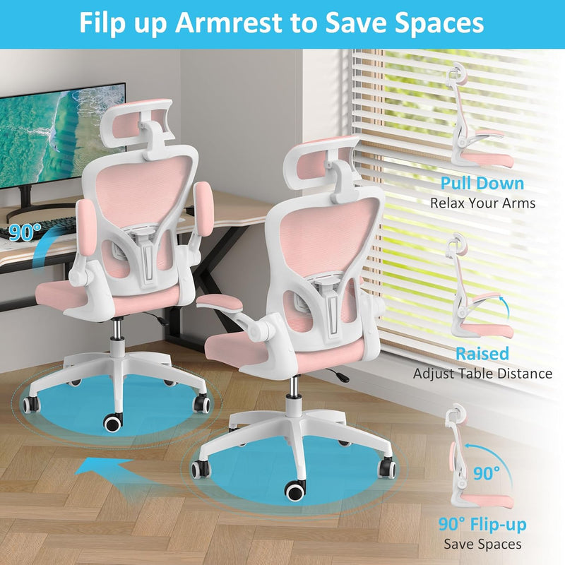 Ergonomic Office Chair with Adjustable Headrest and Lumbar