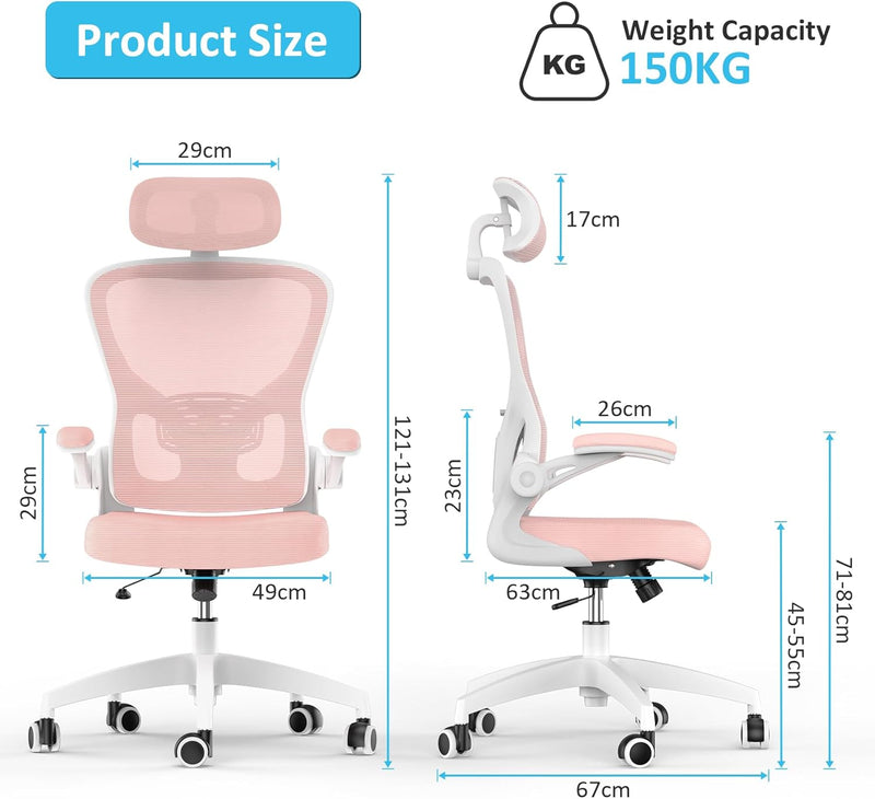 Ergonomic Office Chair with Adjustable Headrest and Lumbar