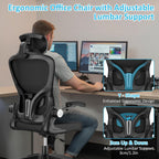 Ergonomic Office Chair with Adjustable Headrest and Lumbar