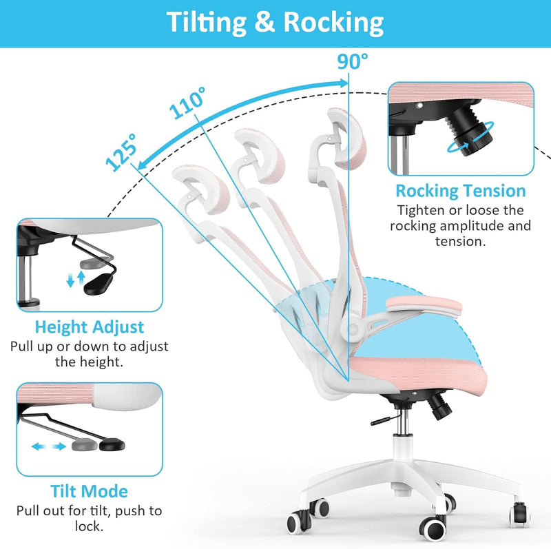 Ergonomic Office Chair with Adjustable Headrest and Lumbar