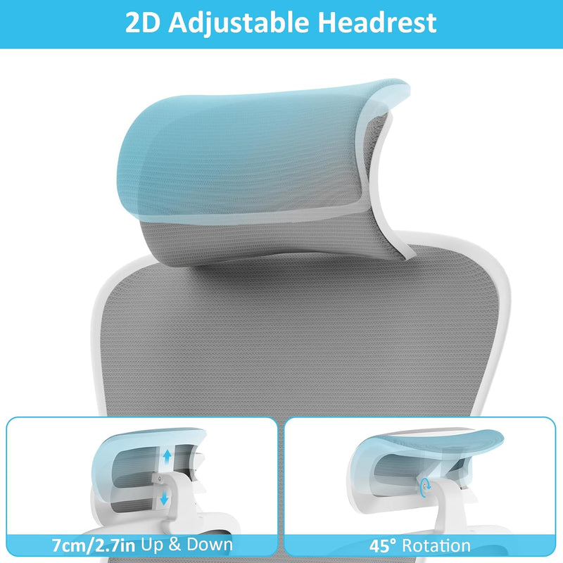 Ergonomic Office Chair with Adjustable Headrest and Lumbar