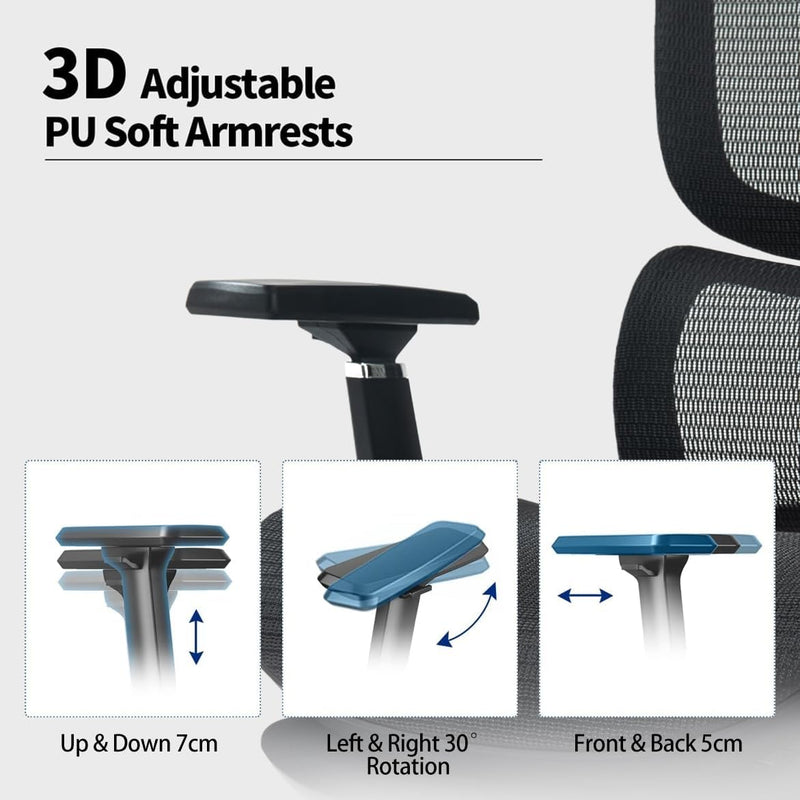Ergonomic Office Chair with Adjustable Lumbar Support High