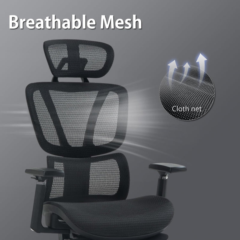 Ergonomic Office Chair with Adjustable Lumbar Support High