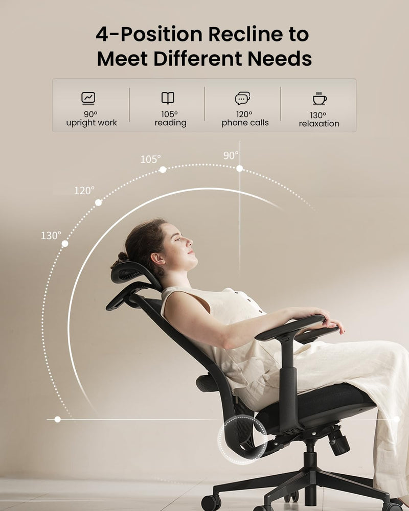 Ergonomic Office Chair with Adjustable Seat Depth