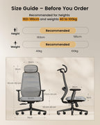 Ergonomic Office Chair with Adjustable Seat Depth