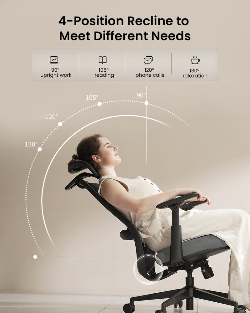 Ergonomic Office Chair with Adjustable Seat Depth