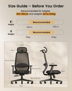 Ergonomic Office Chair with Adjustable Seat Depth