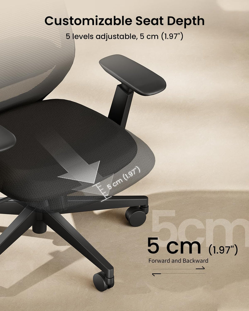 Ergonomic Office Chair with Adjustable Seat Depth