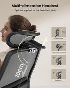 Ergonomic Office Chair with Adjustable Seat Depth