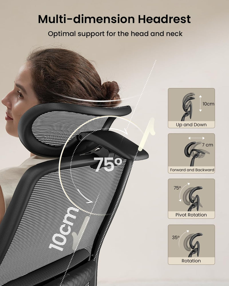 Ergonomic Office Chair with Adjustable Seat Depth