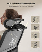 Ergonomic Office Chair with Adjustable Seat Depth