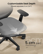 Ergonomic Office Chair with Adjustable Seat Depth