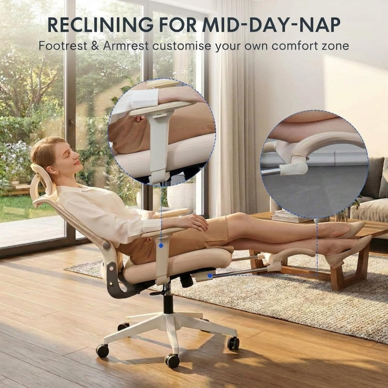 Ergonomic Office Chair with Foldable Backrest Folding Desk