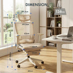 Ergonomic Office Chair with Foldable Backrest Folding Desk