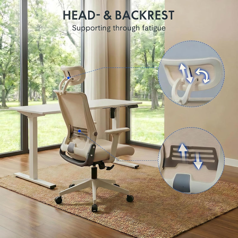 Ergonomic Office Chair with Foldable Backrest Folding Desk