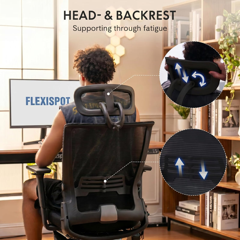 Ergonomic Office Chair with Foldable Backrest Folding Desk