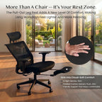 Ergonomic Office Chair with Foldable Backrest Folding Desk