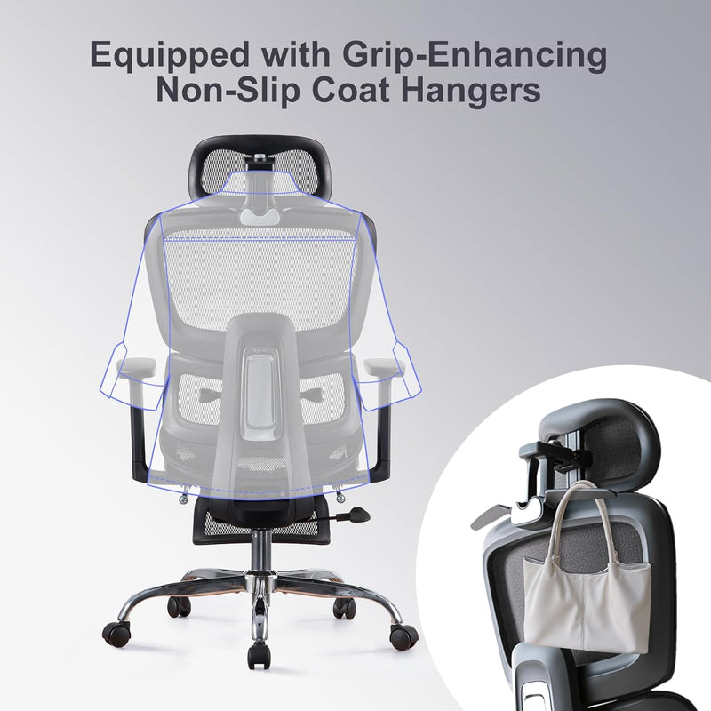 Ergonomic Office Chair with Footrest 5-Level Height Adjustable