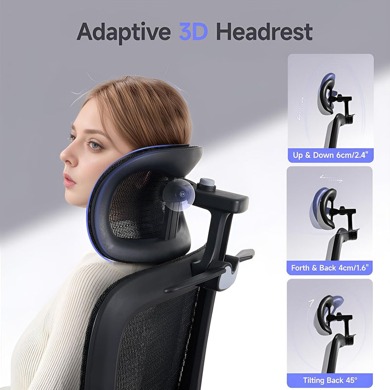 Ergonomic Office Chair with Footrest 5-Level Height Adjustable