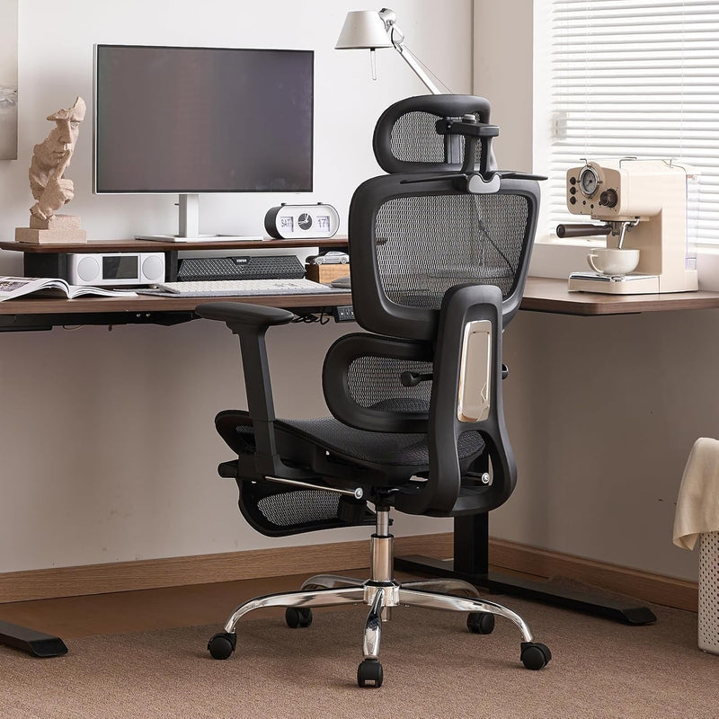 Ergonomic Office Chair with Footrest 5-Level Height Adjustable