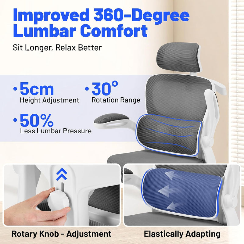 Ergonomic Office Chair with Headrest Lumbar Support